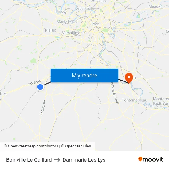 Boinville-Le-Gaillard to Dammarie-Les-Lys map