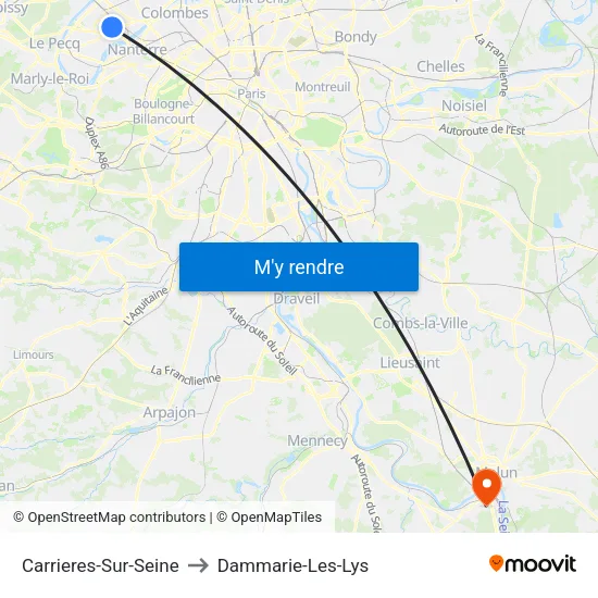 Carrieres-Sur-Seine to Dammarie-Les-Lys map