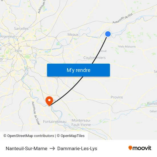 Nanteuil-Sur-Marne to Dammarie-Les-Lys map