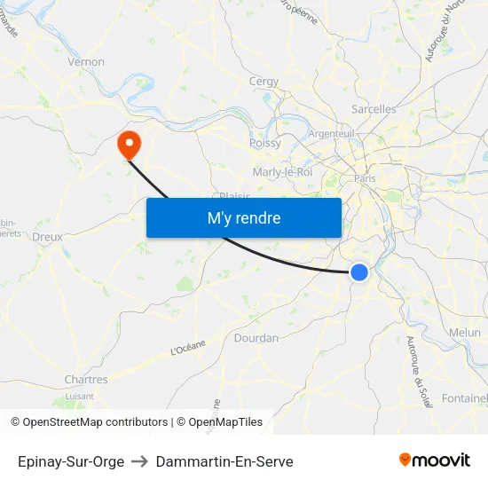 Epinay-Sur-Orge to Dammartin-En-Serve map