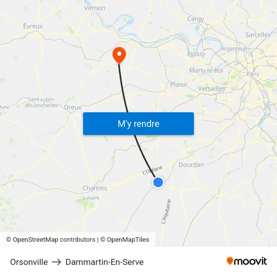 Orsonville to Dammartin-En-Serve map