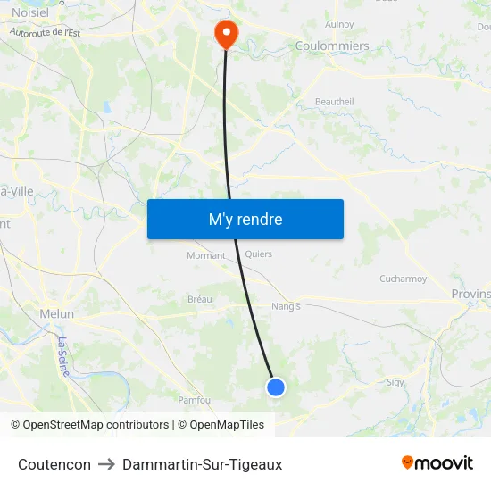 Coutencon to Dammartin-Sur-Tigeaux map