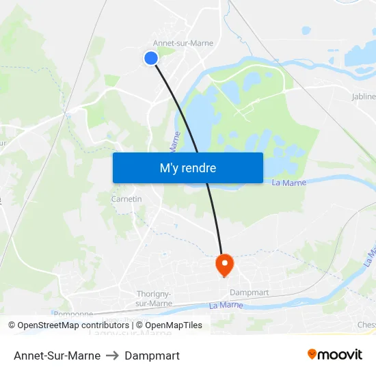 Annet-Sur-Marne to Dampmart map