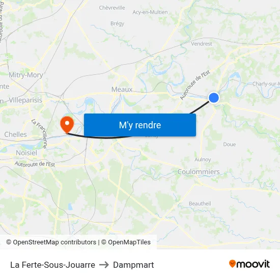 La Ferte-Sous-Jouarre to Dampmart map