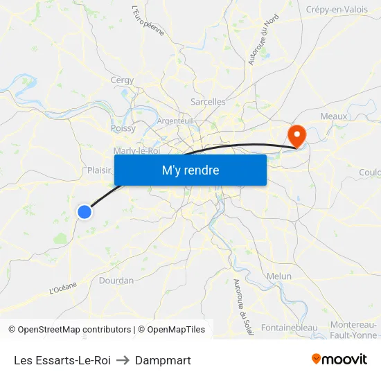 Les Essarts-Le-Roi to Dampmart map