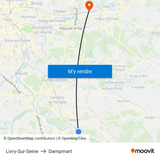 Livry-Sur-Seine to Dampmart map