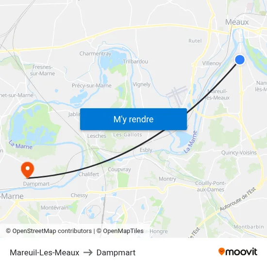 Mareuil-Les-Meaux to Dampmart map