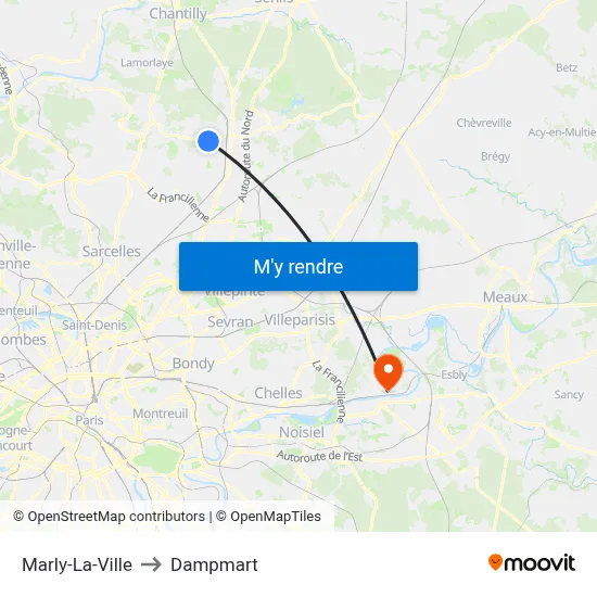 Marly-La-Ville to Dampmart map