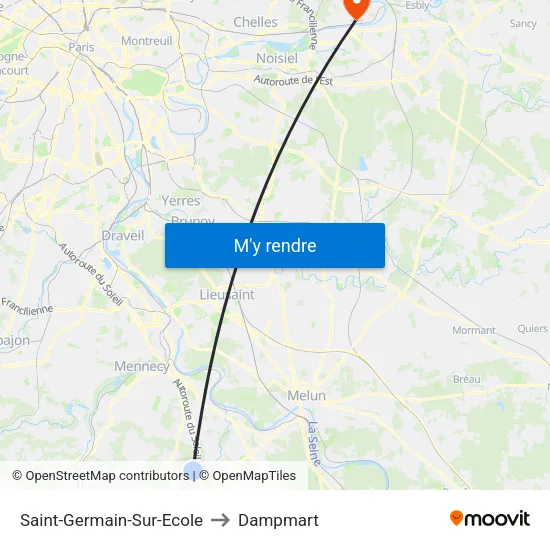 Saint-Germain-Sur-Ecole to Dampmart map