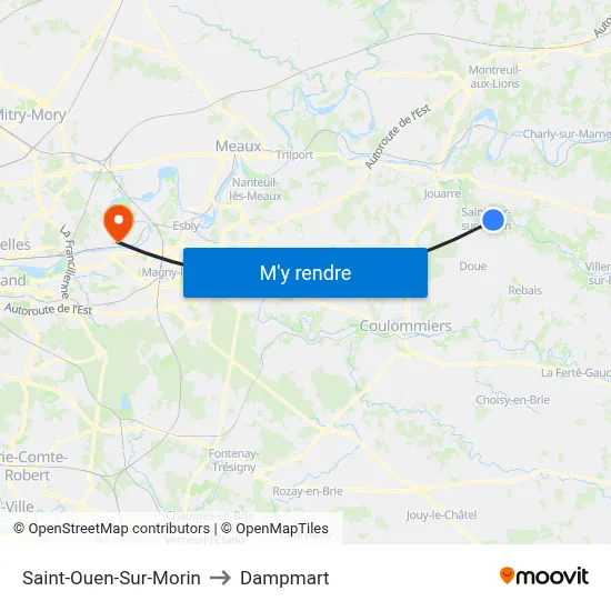 Saint-Ouen-Sur-Morin to Dampmart map