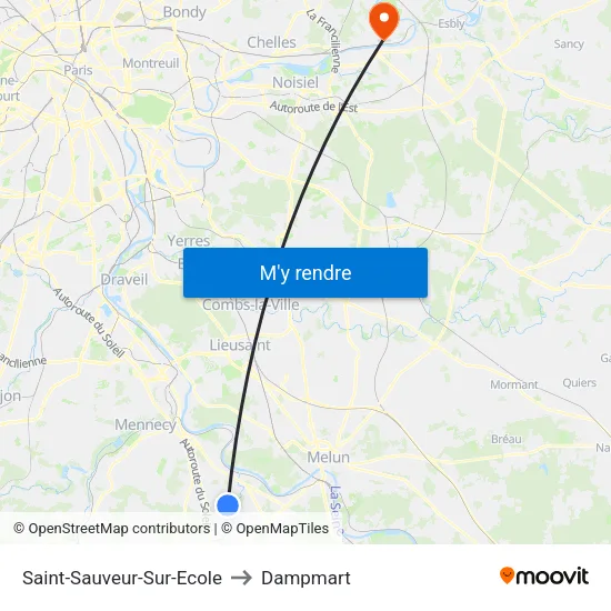 Saint-Sauveur-Sur-Ecole to Dampmart map
