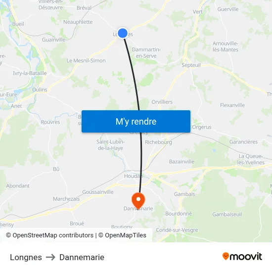 Longnes to Dannemarie map