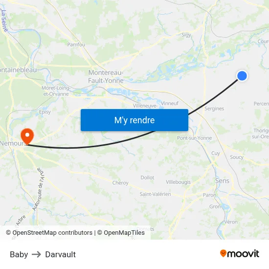 Baby to Darvault map