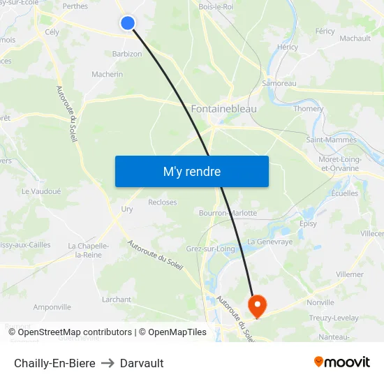 Chailly-En-Biere to Darvault map