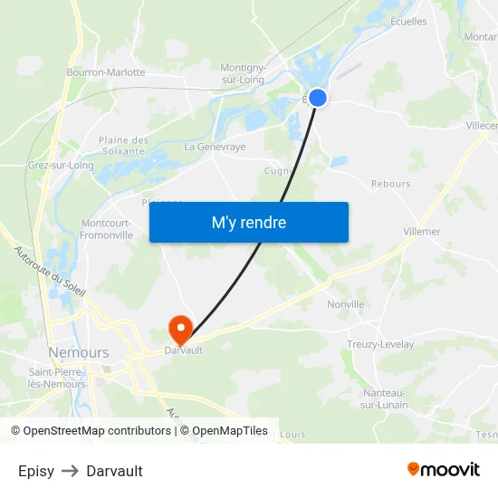 Episy to Darvault map
