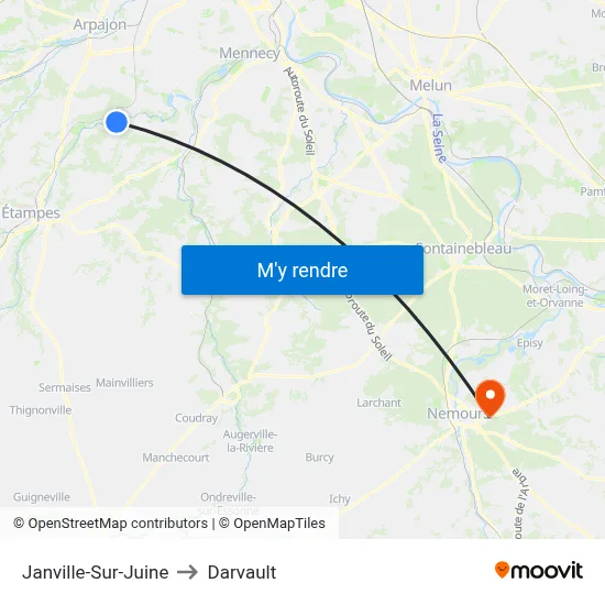 Janville-Sur-Juine to Darvault map