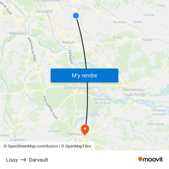 Lissy to Darvault map