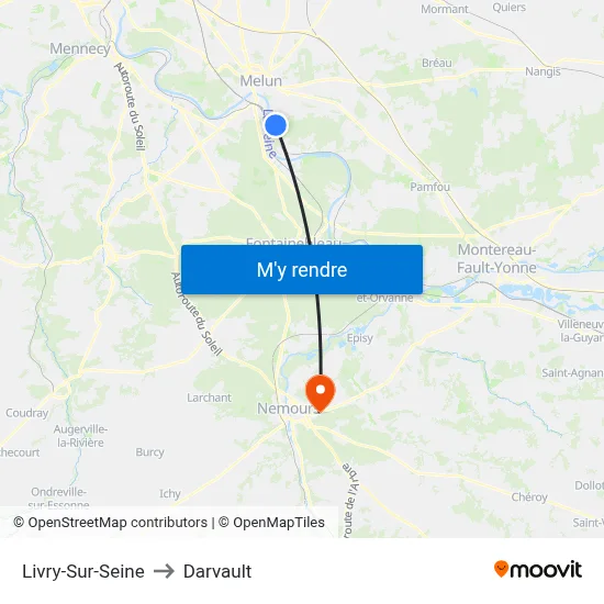 Livry-Sur-Seine to Darvault map