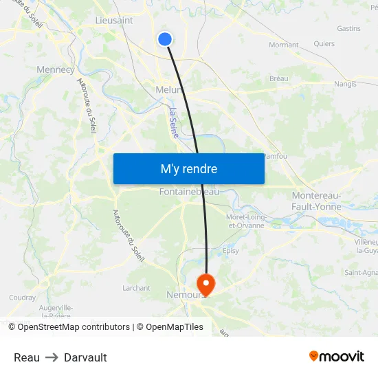 Reau to Darvault map