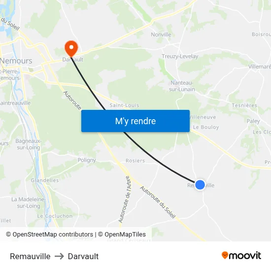 Remauville to Darvault map