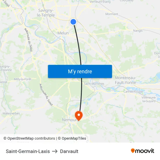 Saint-Germain-Laxis to Darvault map