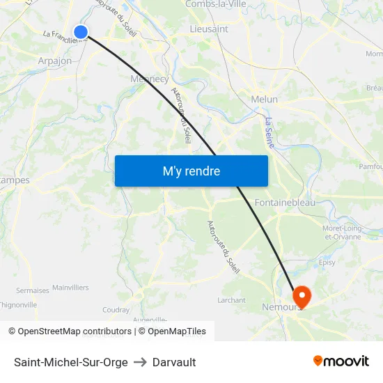 Saint-Michel-Sur-Orge to Darvault map