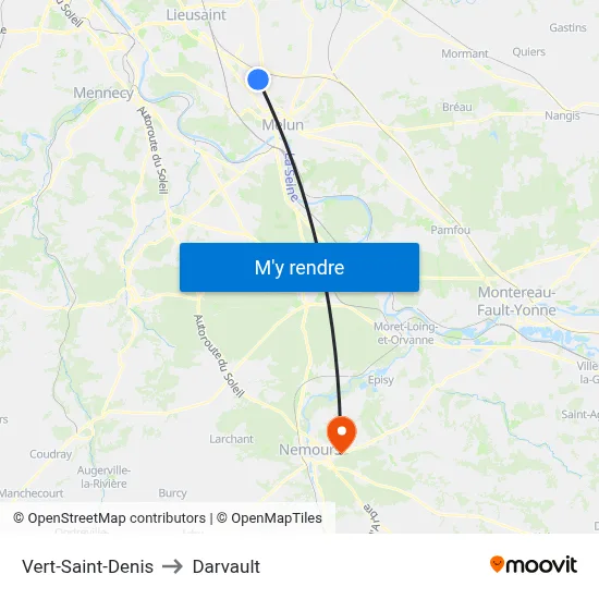 Vert-Saint-Denis to Darvault map