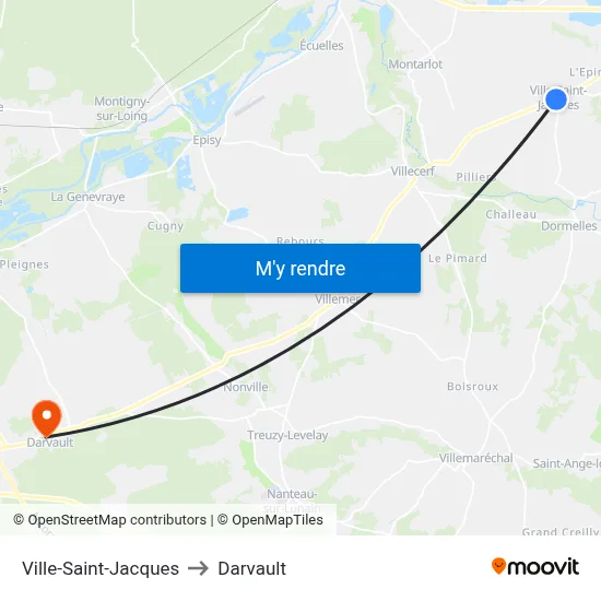 Ville-Saint-Jacques to Darvault map