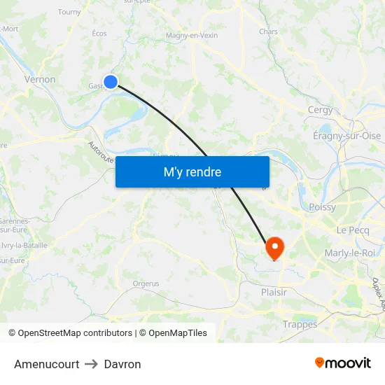Amenucourt to Davron map