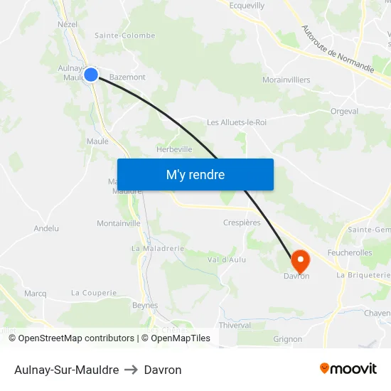 Aulnay-Sur-Mauldre to Davron map