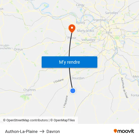 Authon-La-Plaine to Davron map