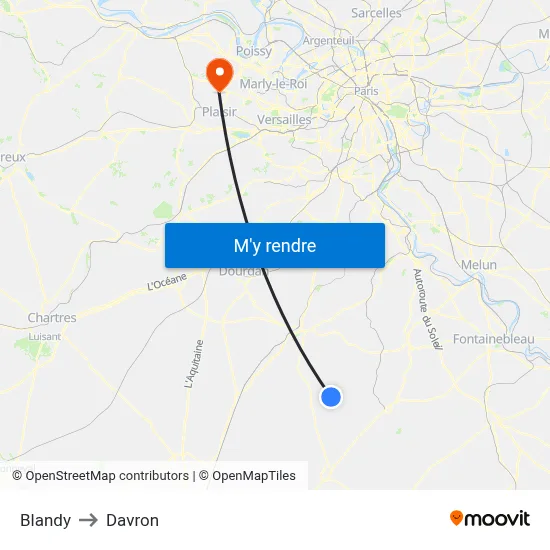 Blandy to Davron map