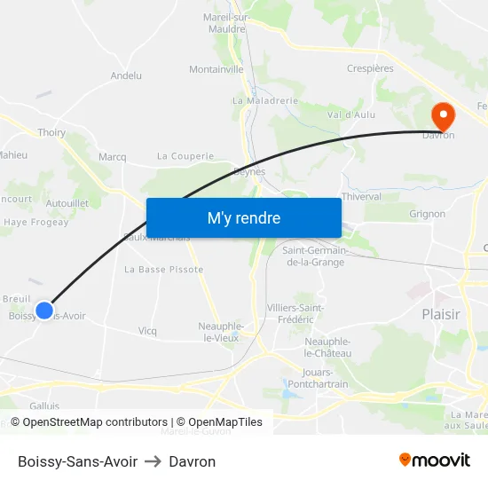 Boissy-Sans-Avoir to Davron map