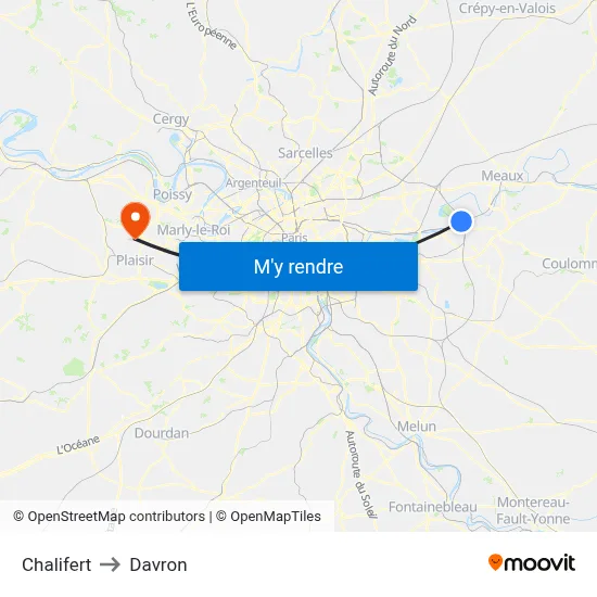 Chalifert to Davron map