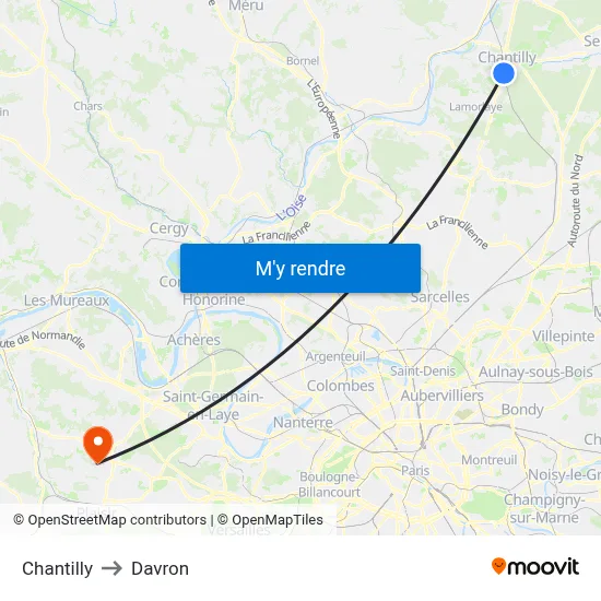 Chantilly to Davron map