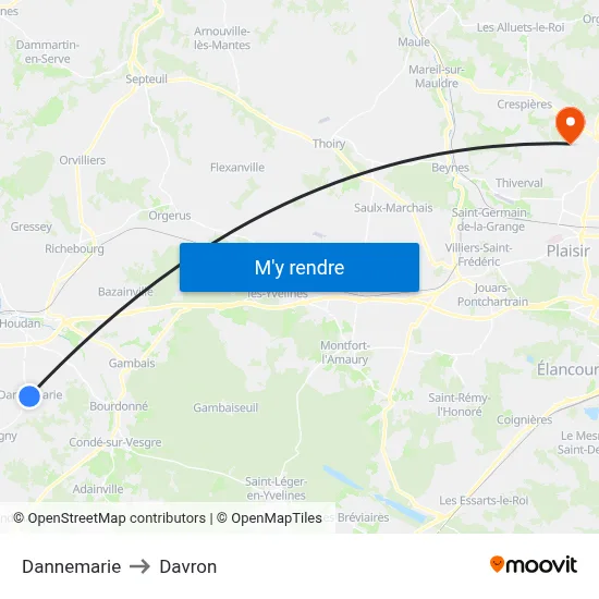 Dannemarie to Davron map