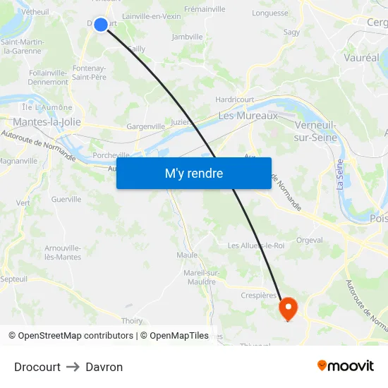 Drocourt to Davron map