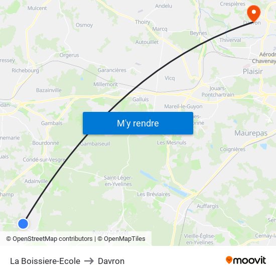 La Boissiere-Ecole to Davron map