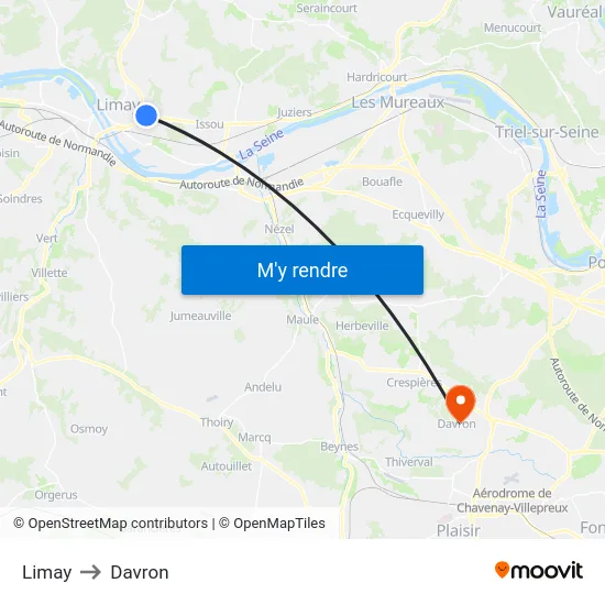 Limay to Davron map