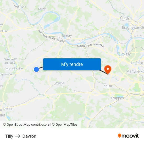 Tilly to Davron map