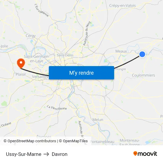 Ussy-Sur-Marne to Davron map