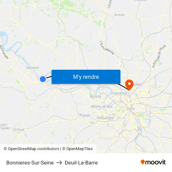 Bonnieres-Sur-Seine to Deuil-La-Barre map