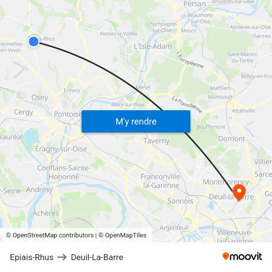 Epiais-Rhus to Deuil-La-Barre map