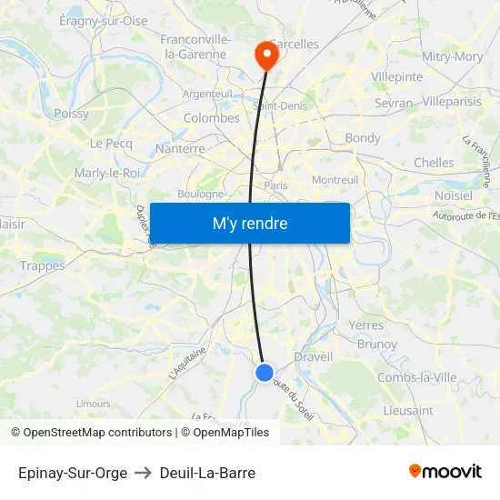 Epinay-Sur-Orge to Deuil-La-Barre map