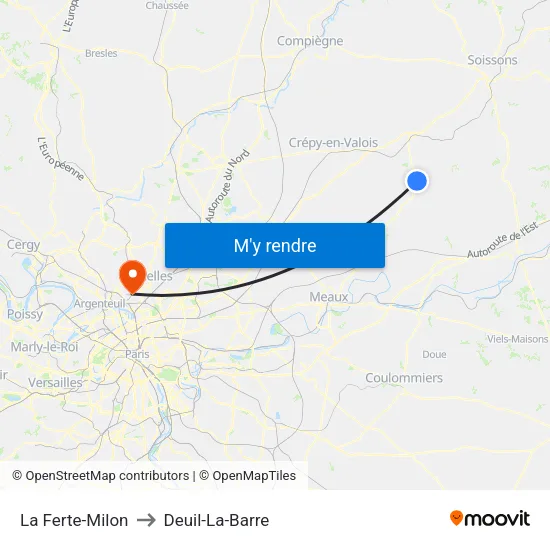 La Ferte-Milon to Deuil-La-Barre map
