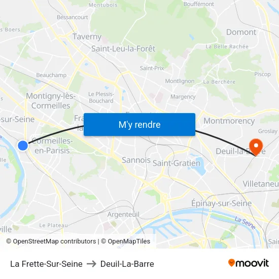 La Frette-Sur-Seine to Deuil-La-Barre map