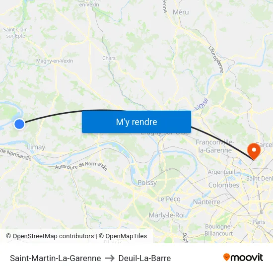 Saint-Martin-La-Garenne to Deuil-La-Barre map