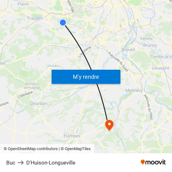 Buc to D'Huison-Longueville map