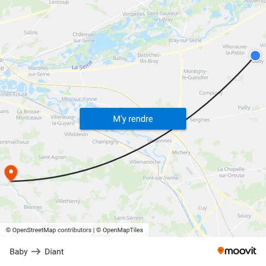 Baby to Diant map