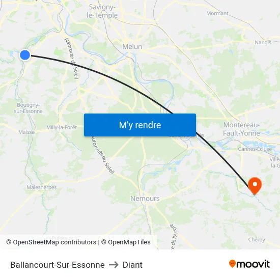 Ballancourt-Sur-Essonne to Diant map